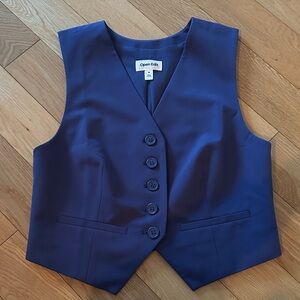 Open Edit Tailored Vest in Blue Cobalt